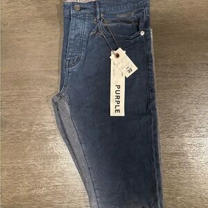 Purple Brand paint splatter jeans with a distressed artistic aesthetic